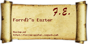 Forrás Eszter névjegykártya